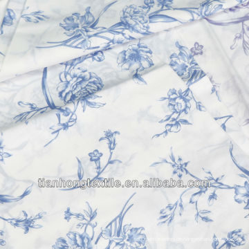 100 % Baumwoll-Twill Elasthan Blume Stoffdruck